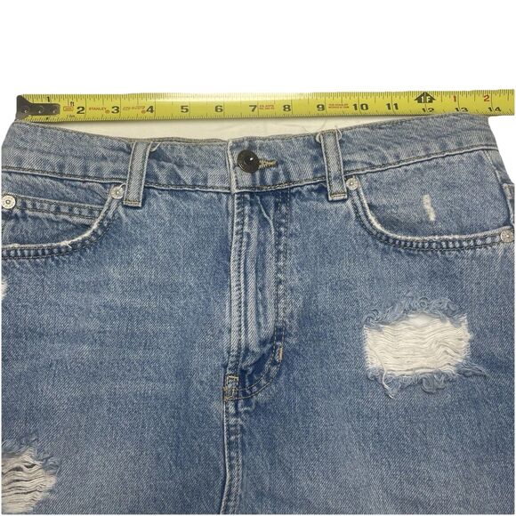 We‎ The Free by Free People Denim Skirt Size 26 Blue Distressed Raw Hem Boho - Picture 5 of 6